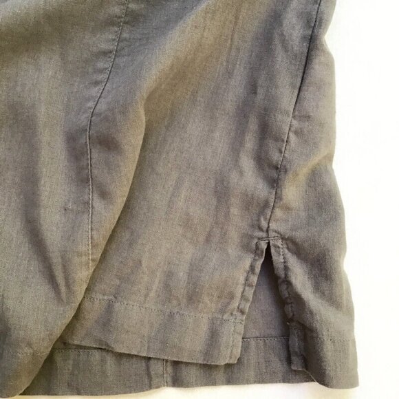 Columbia Casual Button Up Shirt Women's Large Gray Linen Roll Tab Sleeve Pockets - Picture 6 of 9